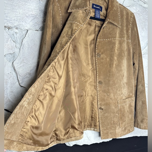 Denim&Co | Women’s Brown Leather Western Jacket w/Saddle Stitching, Size M - Picture 6 of 13